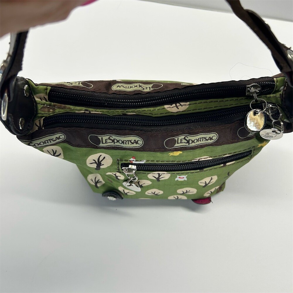 LeSportsac Mini Shoulder Bag Womens Green Forest Animal Print Mini - Picture 5 of 12